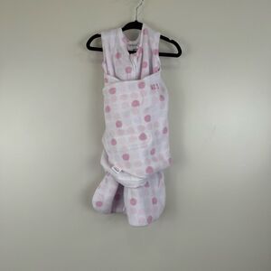 HALO Micro-Fleece Sleepsack Swaddle Size Newborn 6-12 lbs Pink/White